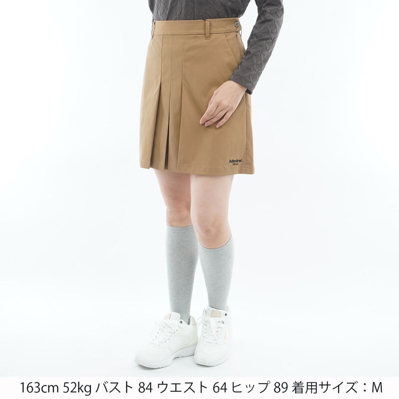  [アドミラル ゴルフ]　Admiral GOLF　レディース 4WAYストレッチ フロントタックスカート  ADLA654 ベージュ　詳細1