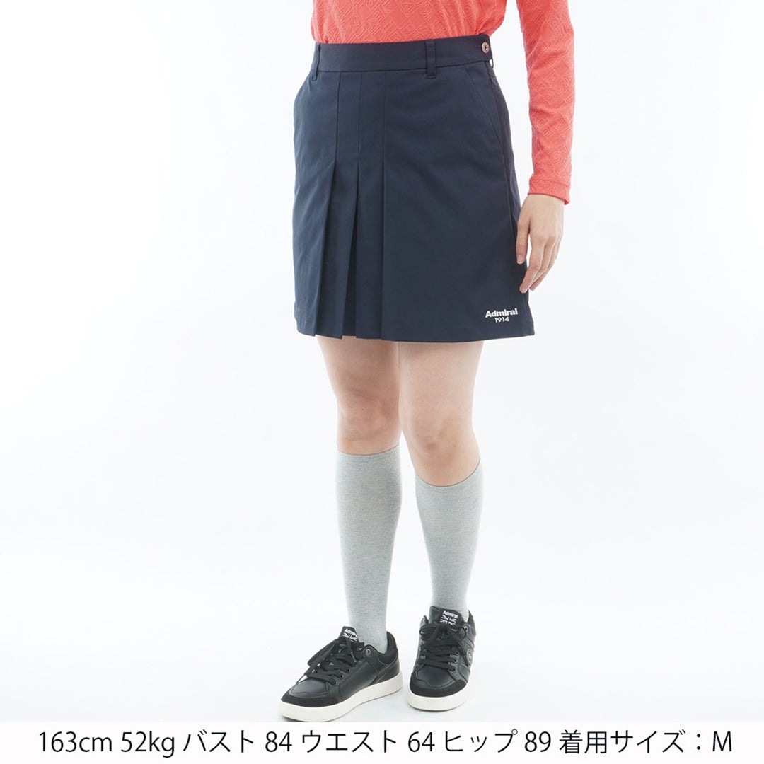  [アドミラル ゴルフ]　Admiral GOLF　レディース 4WAYストレッチ フロントタックスカート  ADLA654 ネイビー　詳細1
