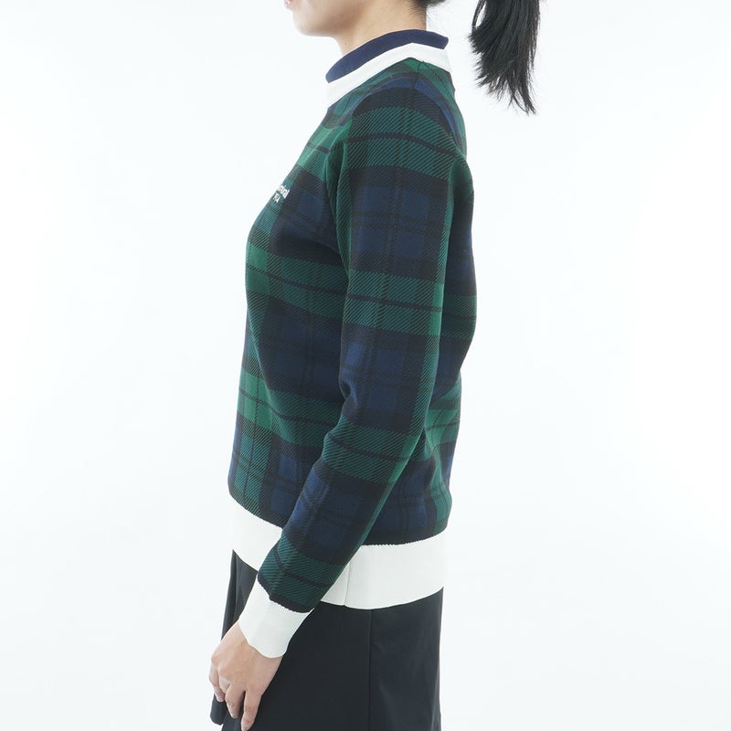 [アドミラル ゴルフ] Admiral GOLF レディース 長袖ジャカード クルーセーター ADLA658 ネイビー×グリーン　詳細2