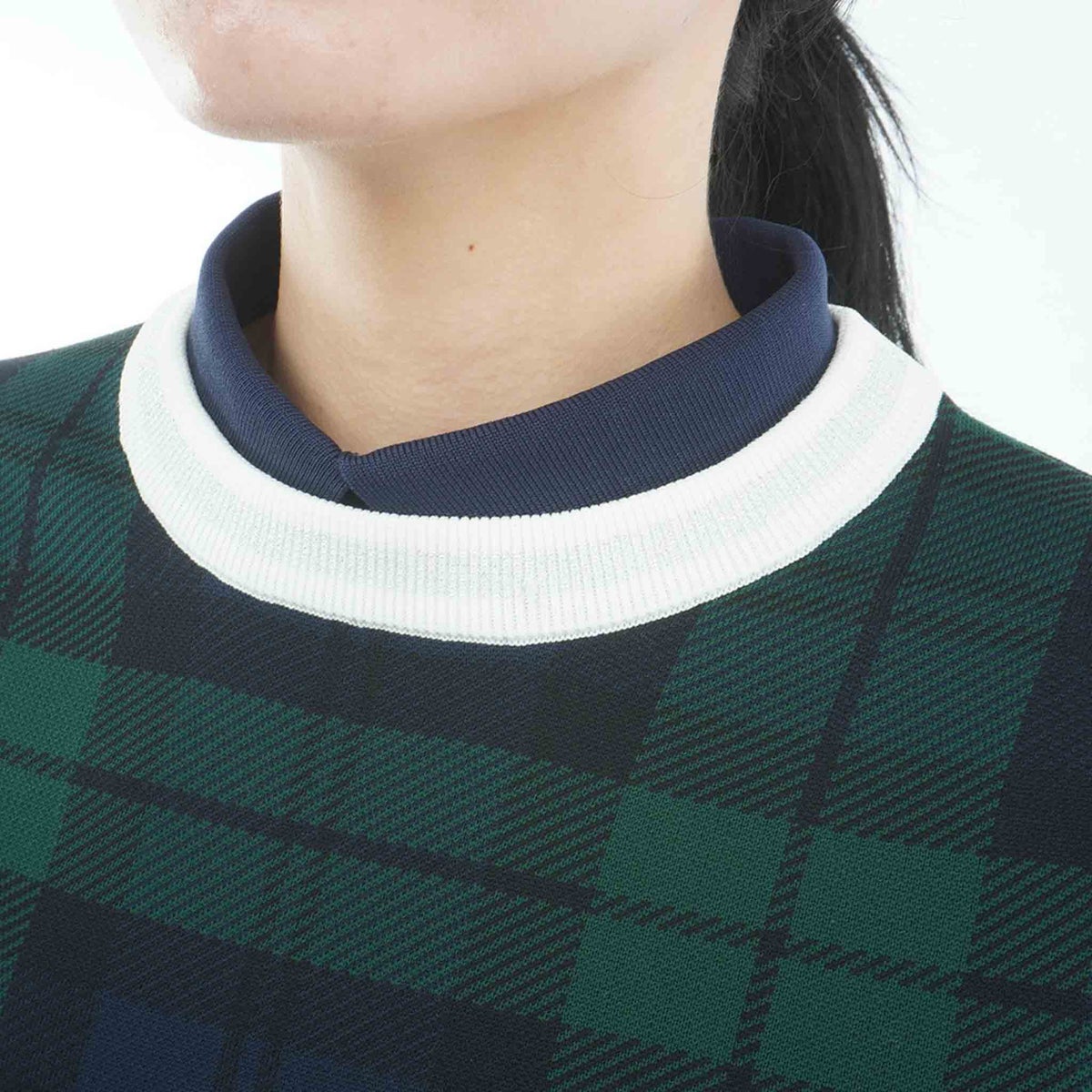 [アドミラル ゴルフ] Admiral GOLF レディース 長袖ジャカード クルーセーター ADLA658 ネイビー×グリーン　詳細6