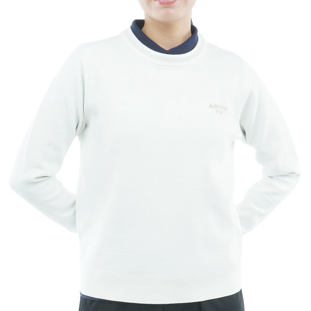[アドミラル ゴルフ] Admiral GOLF レディース 長袖ジャカード クルーセーター ADLA658 オフホワイト　詳細