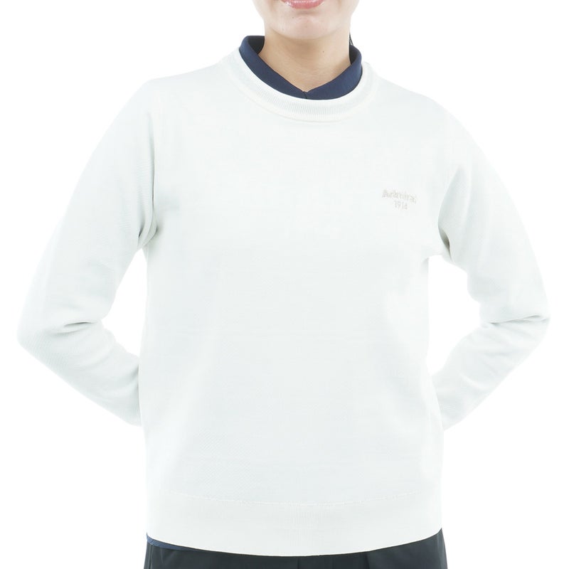 [アドミラル ゴルフ] Admiral GOLF レディース 長袖ジャカード クルーセーター ADLA658 オフホワイト　詳細