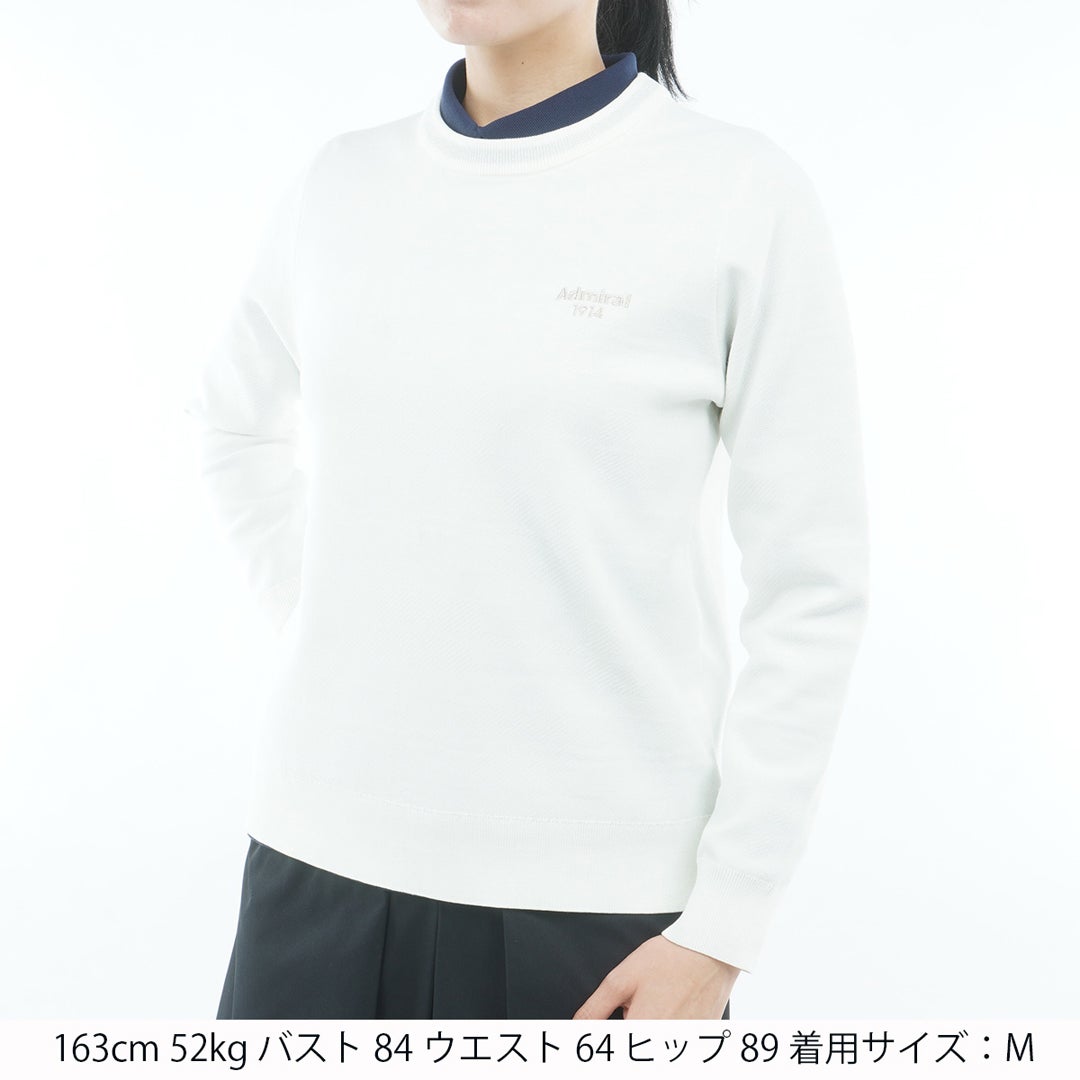 [アドミラル ゴルフ] Admiral GOLF レディース 長袖ジャカード クルーセーター ADLA658 オフホワイト　詳細1