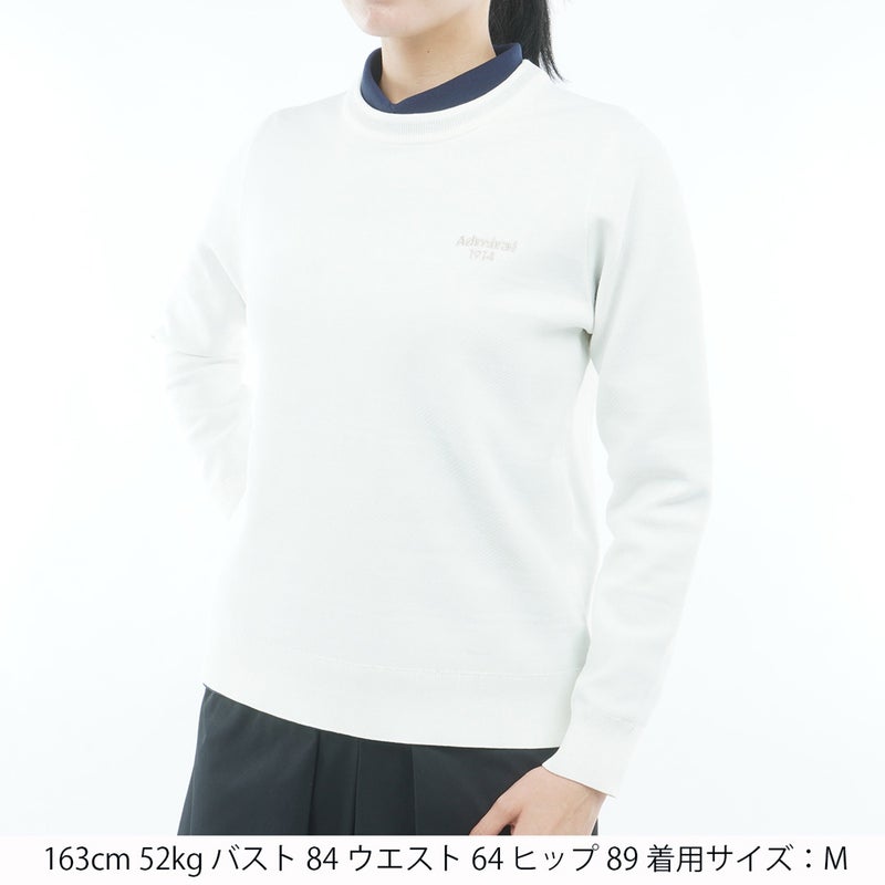 [アドミラル ゴルフ] Admiral GOLF レディース 長袖ジャカード クルーセーター ADLA658 オフホワイト　詳細1