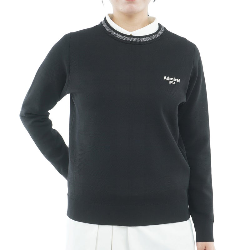 [アドミラル ゴルフ] Admiral GOLF レディース 長袖ジャカード クルーセーター ADLA658 ブラック　詳細