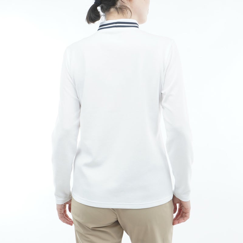 [アドミラル ゴルフ] Admiral GOLF レディース カラタッチ 長袖モックシャツ ADLA661 ホワイト　詳細3