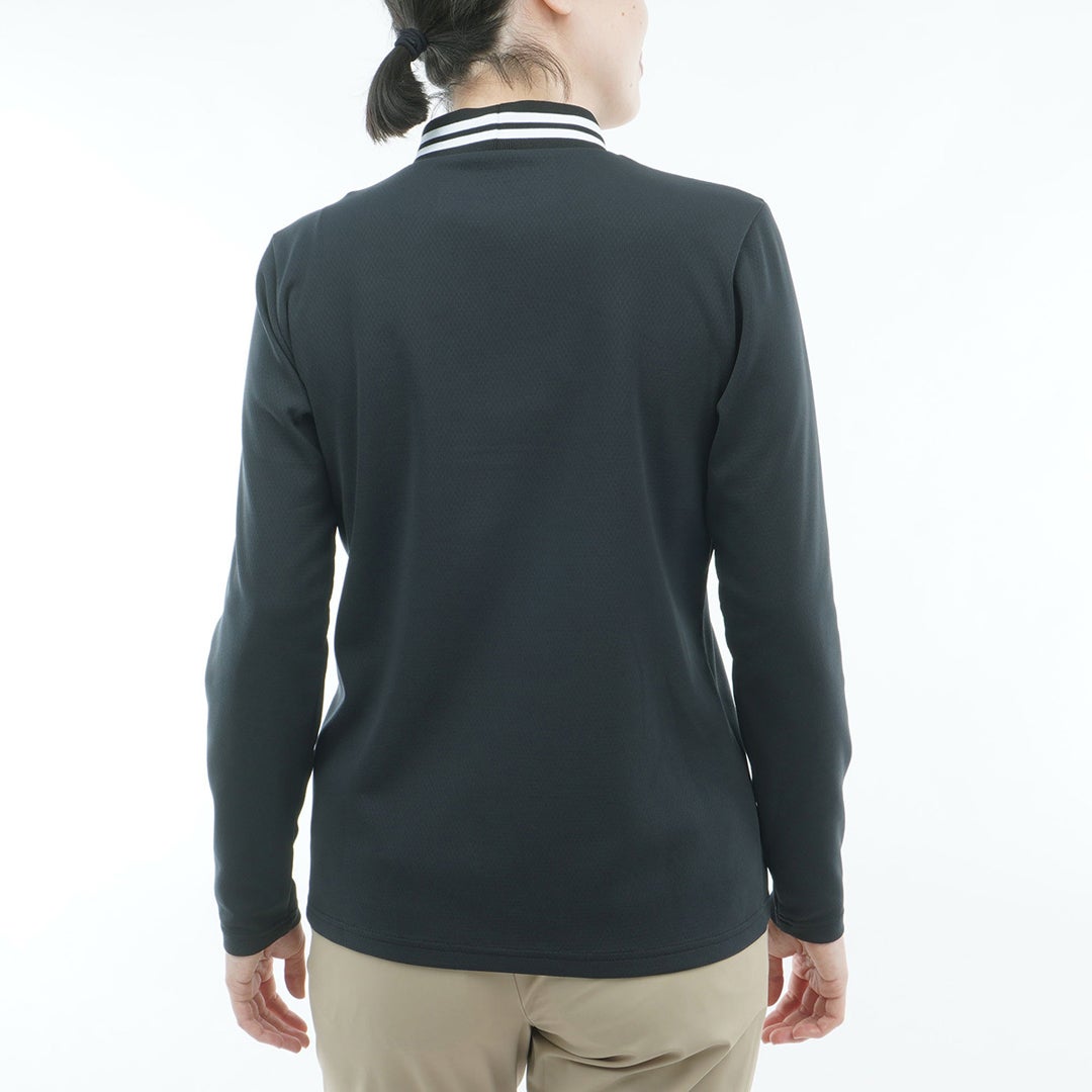 [アドミラル ゴルフ] Admiral GOLF レディース カラタッチ 長袖モックシャツ ADLA661 ブラック　詳細2