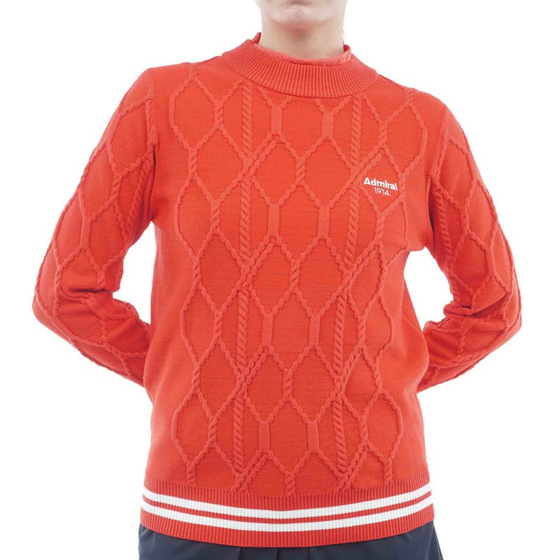 [アドミラル ゴルフ]　Admiral GOLF　レディース ケーブル ボトルネックセーター　ADLA663　ローズレッド　詳細