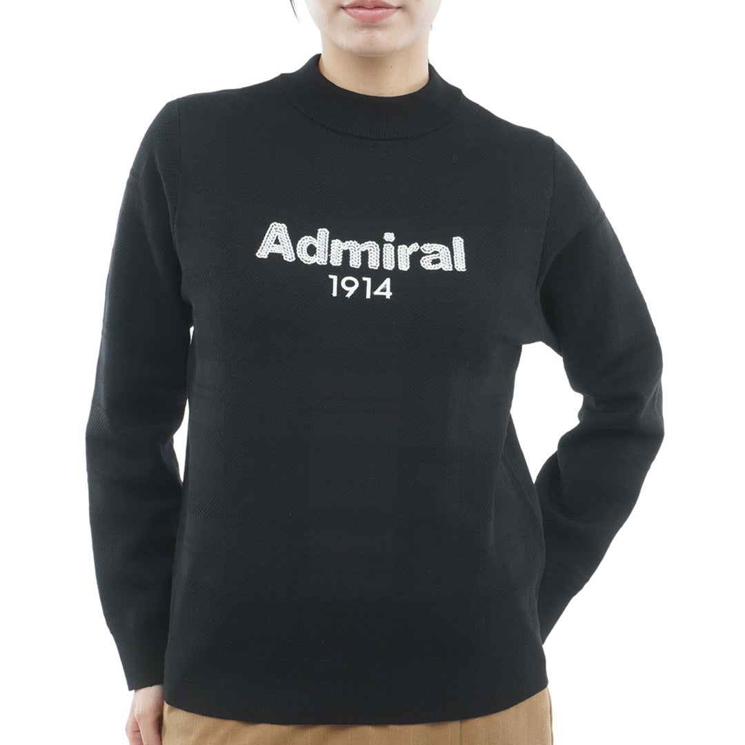  [アドミラル ゴルフ]　Admiral GOLF　レディース ジャカードチェック ボトルネックセーター  ADLA664 ブラック　詳細