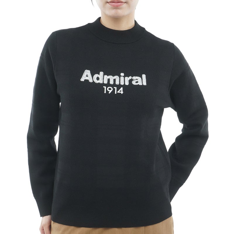  [アドミラル ゴルフ]　Admiral GOLF　レディース ジャカードチェック ボトルネックセーター  ADLA664 ブラック　詳細