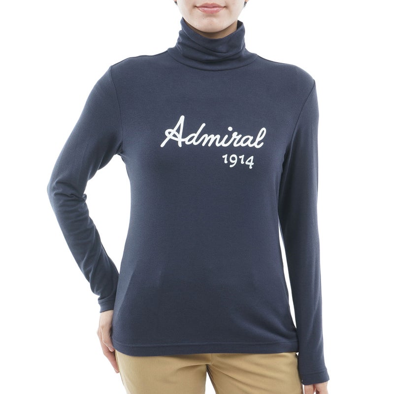 [アドミラル ゴルフ] Admiral GOLF レディース スエード起毛 タートルネックシャツ ADLA665 ネイビー　詳細