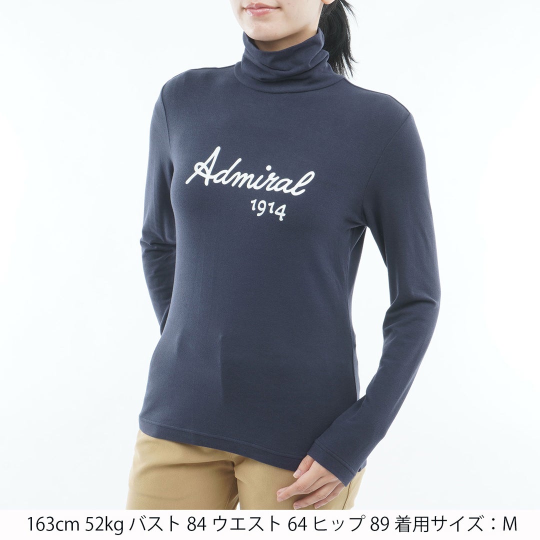 [アドミラル ゴルフ] Admiral GOLF レディース スエード起毛 タートルネックシャツ ADLA665 ネイビー　詳細1