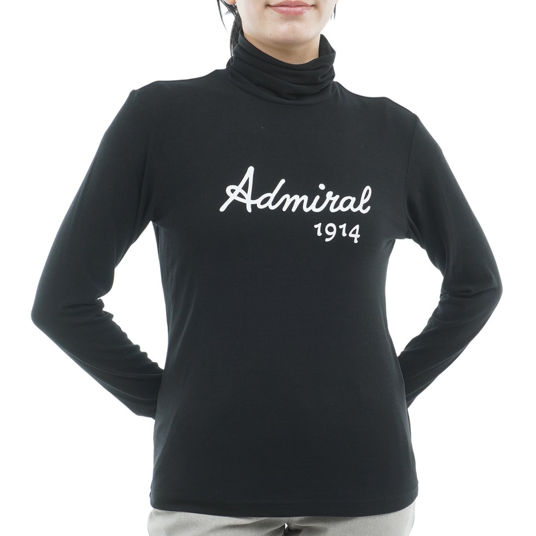 [アドミラル ゴルフ] Admiral GOLF レディース スエード起毛 タートルネックシャツ ADLA665 ブラック　詳細
