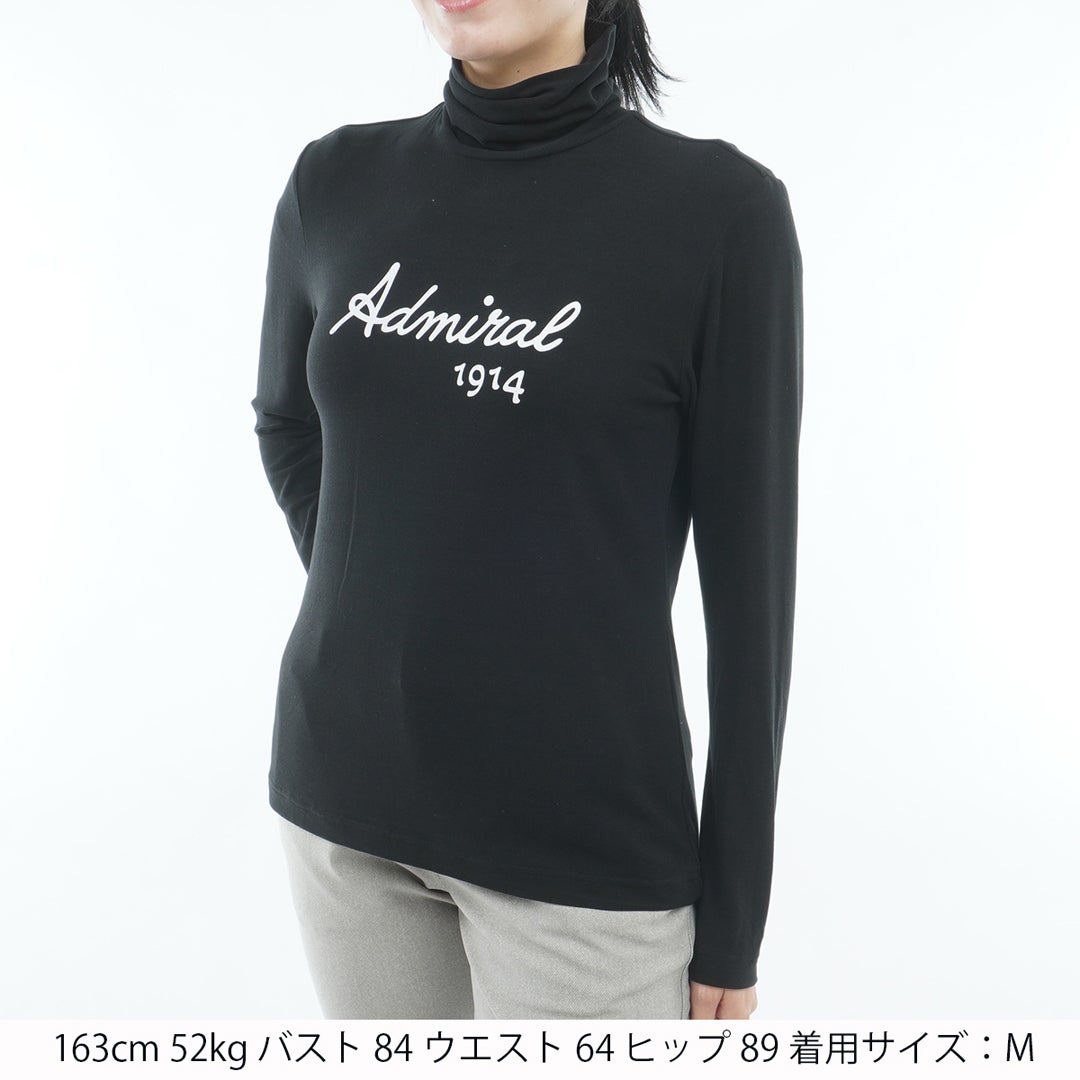 [アドミラル ゴルフ] Admiral GOLF レディース スエード起毛 タートルネックシャツ ADLA665 ブラック　詳細1