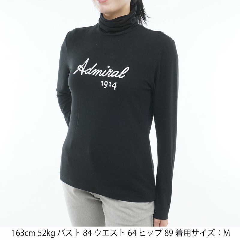 [アドミラル ゴルフ] Admiral GOLF レディース スエード起毛 タートルネックシャツ ADLA665 ブラック　詳細1