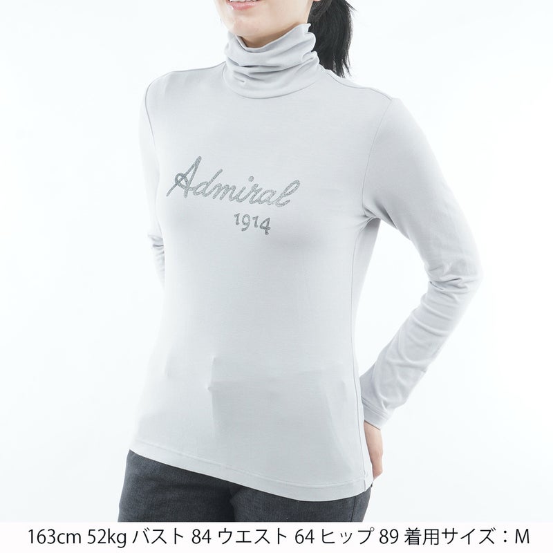 [アドミラル ゴルフ] Admiral GOLF レディース スエード起毛 タートルネックシャツ ADLA665 ライトグレー　詳細1