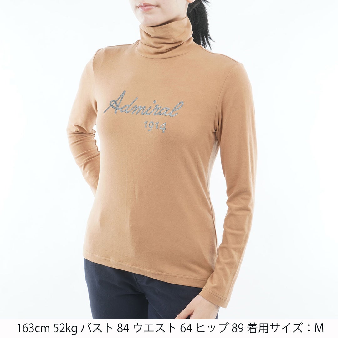 [アドミラル ゴルフ] Admiral GOLF レディース スエード起毛 タートルネックシャツ ADLA665 ベージュ　詳細1