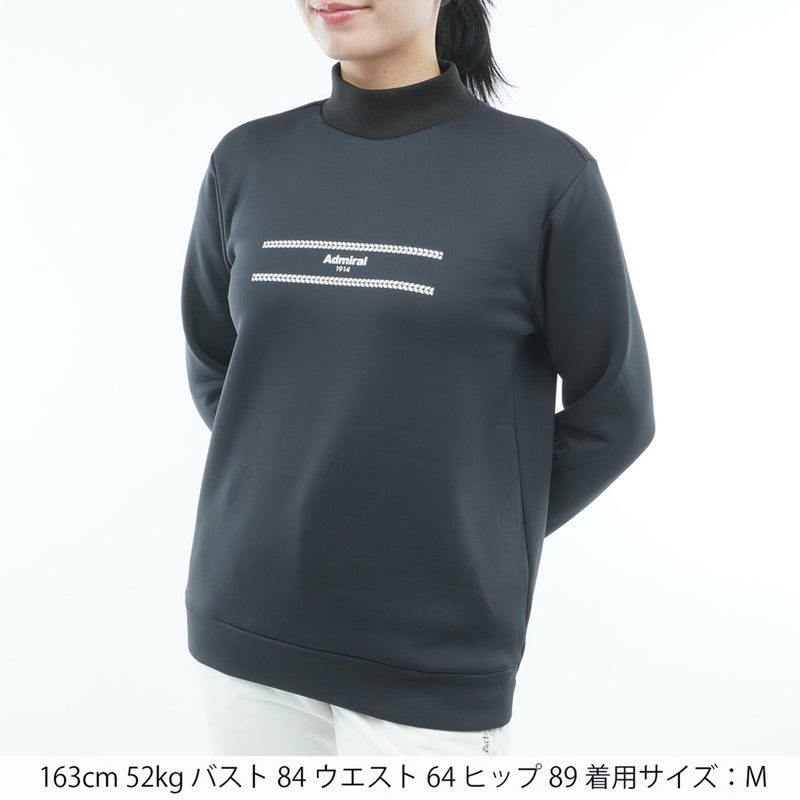 [アドミラル ゴルフ]Admiral GOLF レディース カルイシ ボトルネック プルオーバー ADLA671 ブラック　詳細1