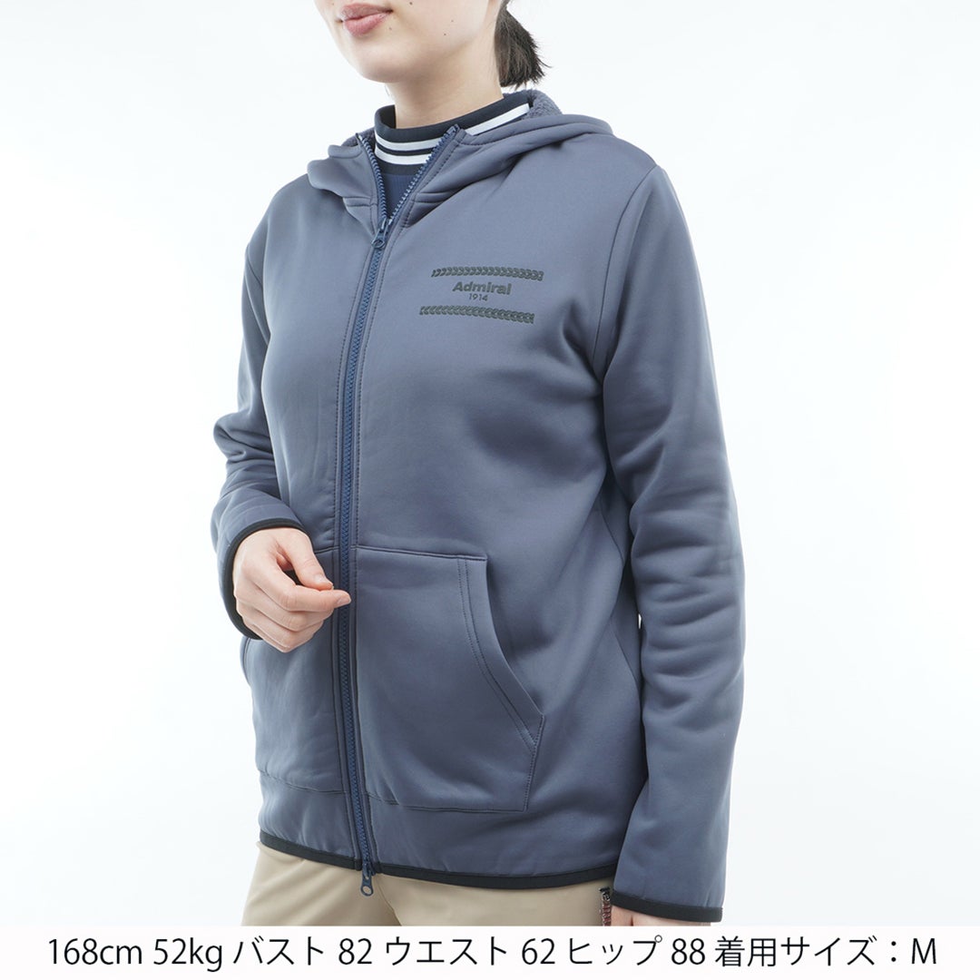 [アドミラル ゴルフ]Admiral GOLF レディース カルイシ フルジップパーカ ADLA673 グレー　詳細1