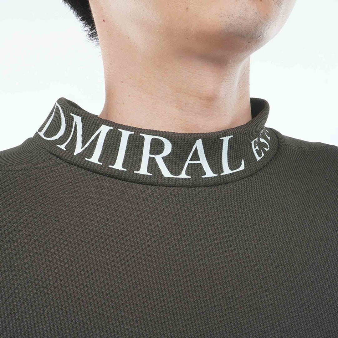 [アドミラル ゴルフ] Admiral GOLF メンズ ワッフル 長袖モックネックシャツ ADMA654 ブラウン　詳細7