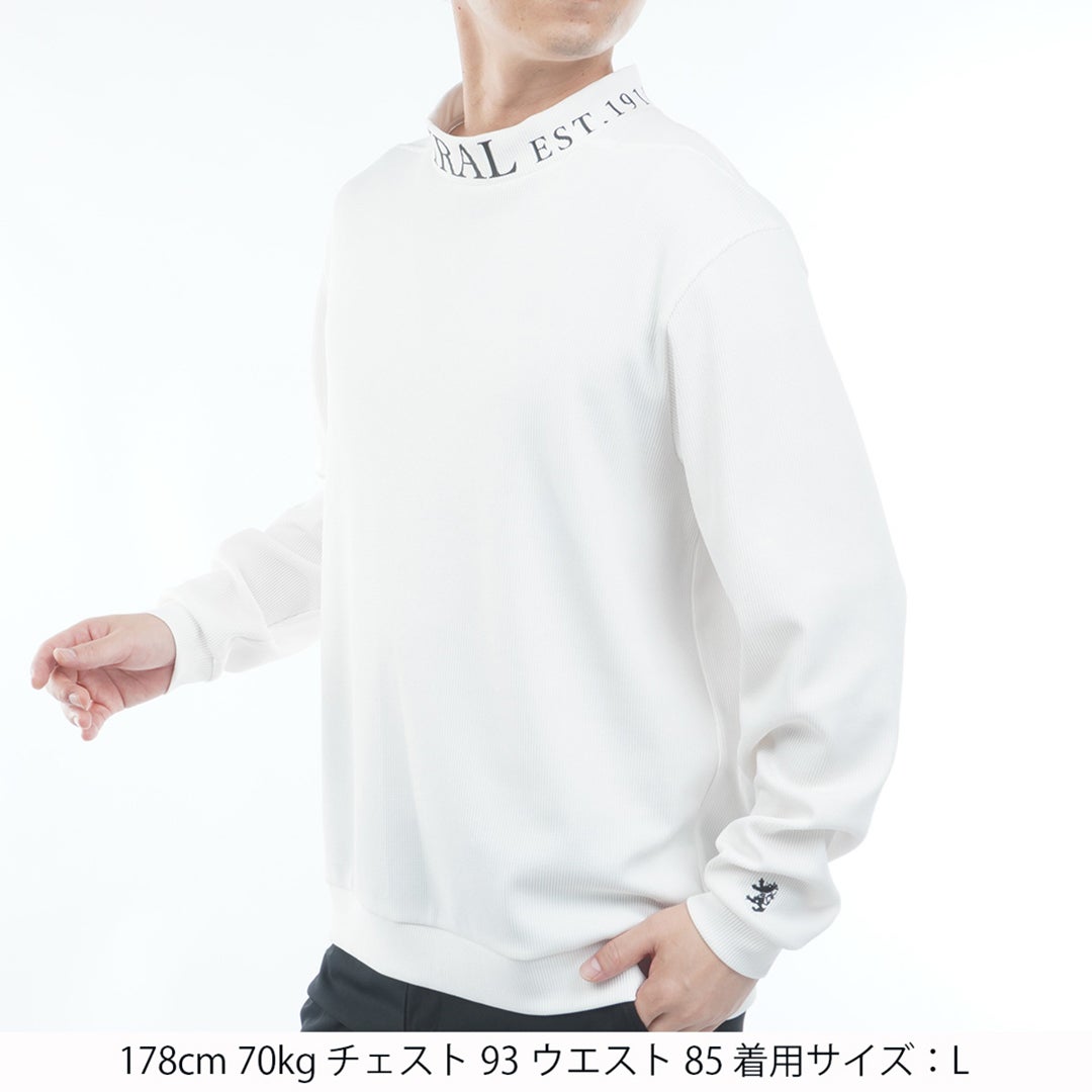 [アドミラル ゴルフ] Admiral GOLF メンズ ワッフル 長袖モックネックシャツ ADMA654 オフホワイト　詳細1