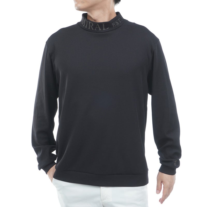[アドミラル ゴルフ] Admiral GOLF メンズ ワッフル 長袖モックネックシャツ ADMA654 ブラック　詳細
