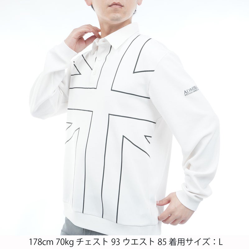 [アドミラル ゴルフ] Admiral GOLF メンズ ワッフル UJ 長袖シャツ ADMA655 オフホワイト　詳細1