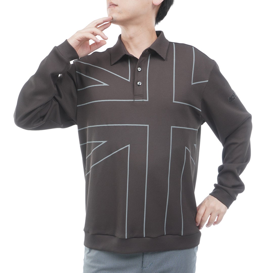 [アドミラル ゴルフ] Admiral GOLF メンズ ワッフル UJ 長袖シャツ ADMA655 ブラウン　詳細