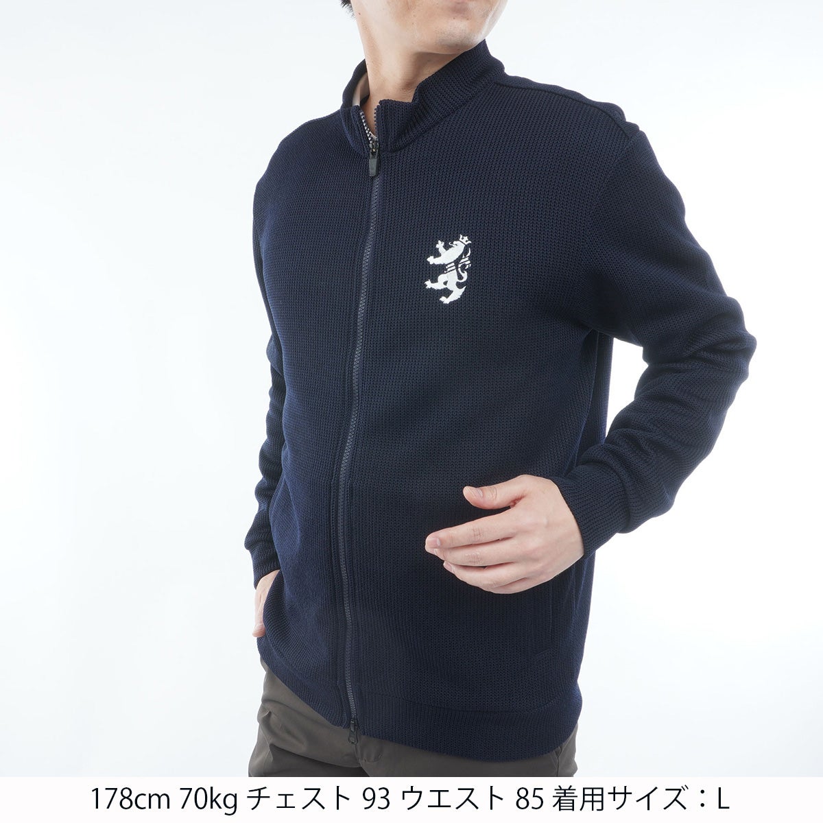 [アドミラル ゴルフ]　Admiral GOLF　メンズ ニットライク トラックジャケット　ネイビー　詳細1