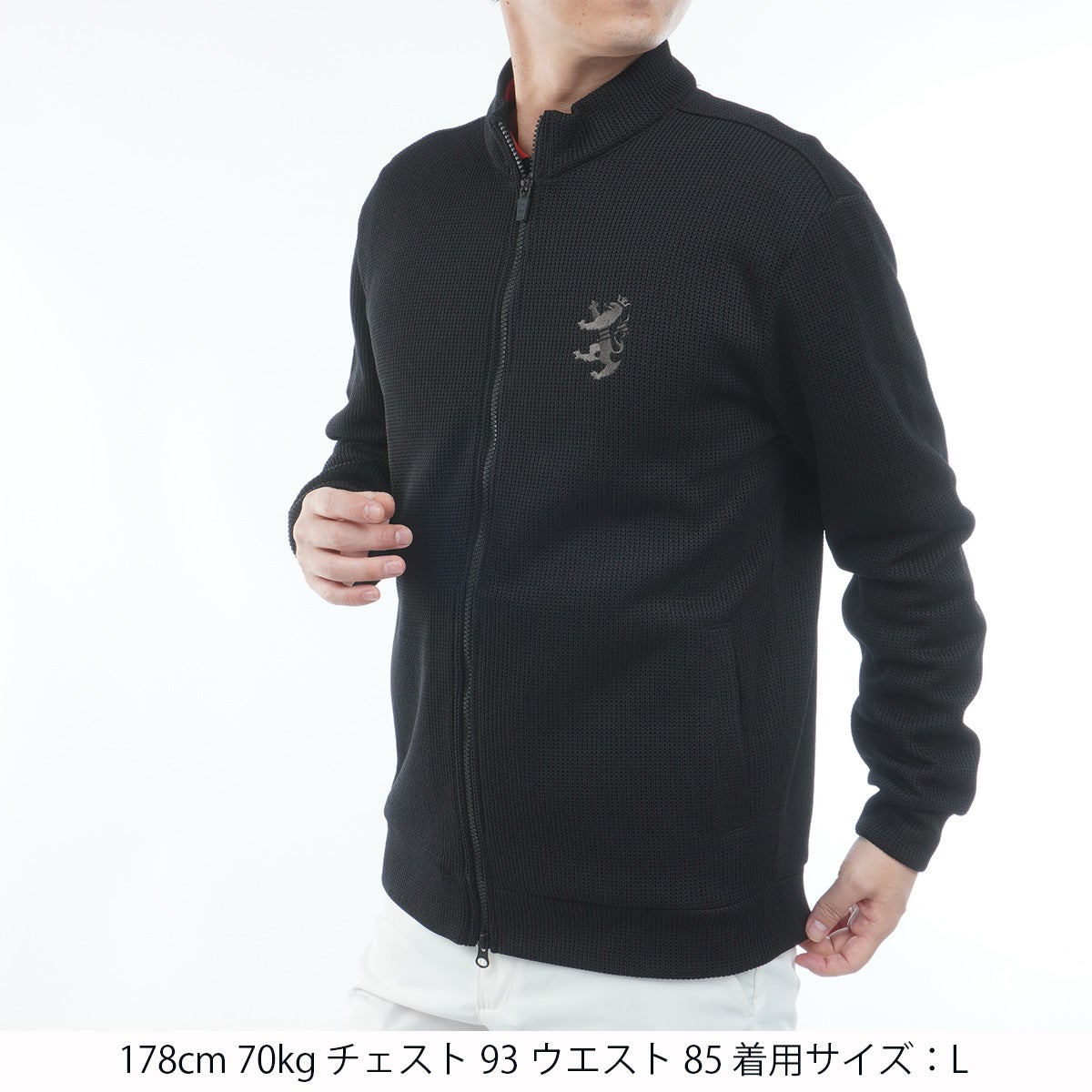 [アドミラル ゴルフ]　Admiral GOLF　メンズ ニットライク トラックジャケット　ブラック　詳細1