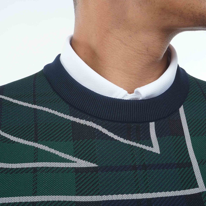 [アドミラル ゴルフ] Admiral GOLF メンズ UJ クルーネックセーター ADMA659 ネイビー×グリーン　詳細7