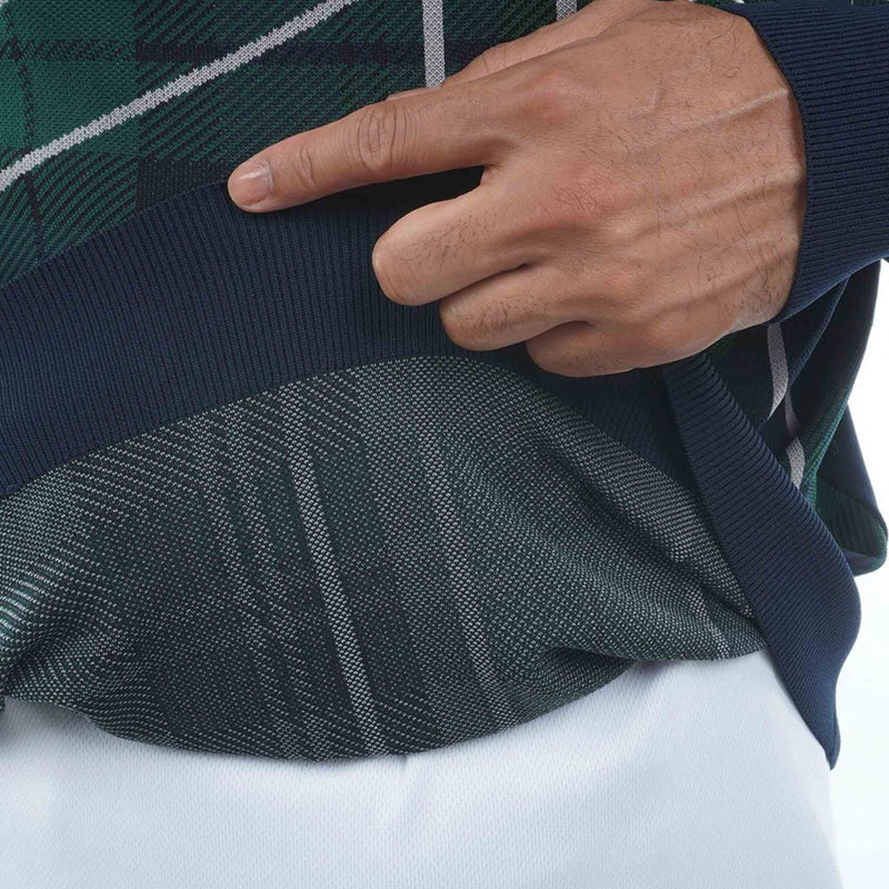 [アドミラル ゴルフ] Admiral GOLF メンズ UJ クルーネックセーター ADMA659 ネイビー×グリーン　詳細9