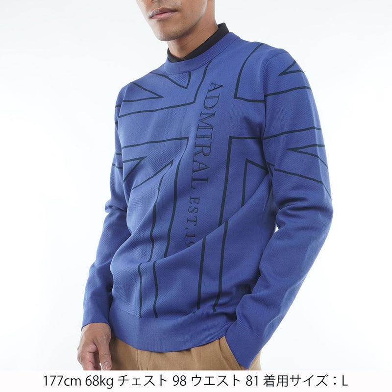 [アドミラル ゴルフ] Admiral GOLF メンズ UJ クルーネックセーター ADMA659 ブルー　詳細1