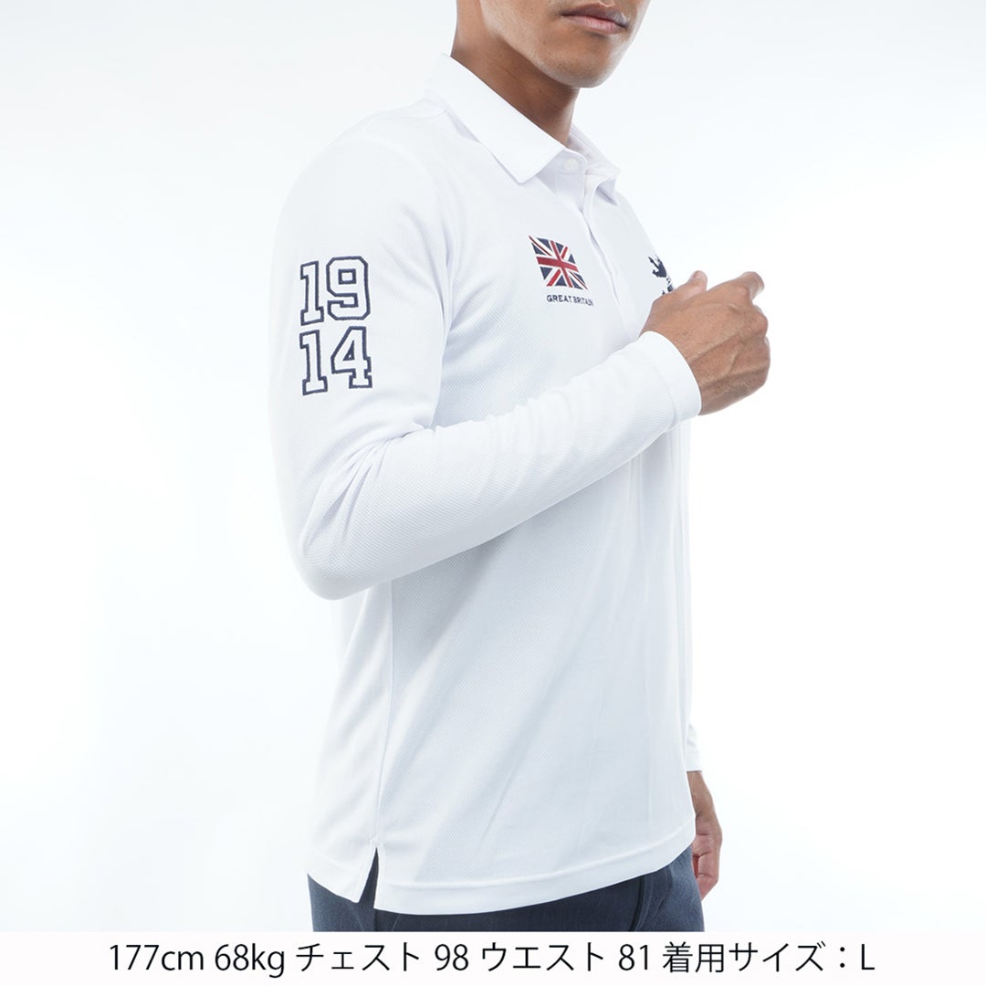[アドミラル ゴルフ] Admiral GOLF メンズ フラッグ 長袖シャツ ADMA661 ホワイト　詳細1