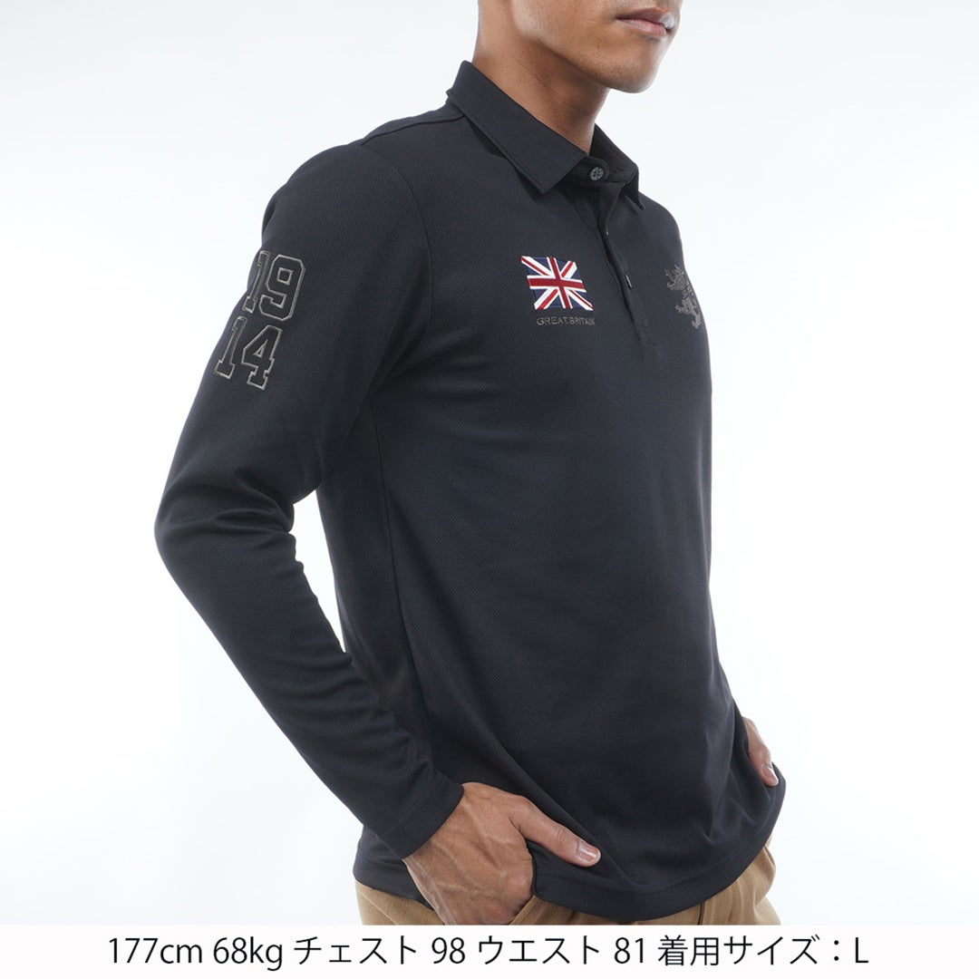 [アドミラル ゴルフ] Admiral GOLF メンズ フラッグ 長袖シャツ ADMA661 ブラック　詳細1