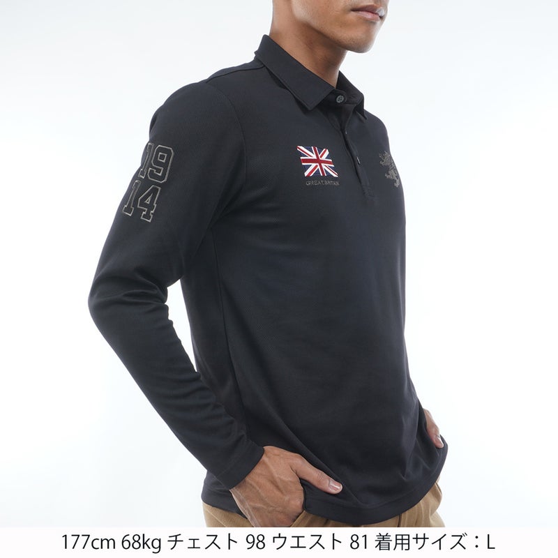 [アドミラル ゴルフ] Admiral GOLF メンズ フラッグ 長袖シャツ ADMA661 ブラック　詳細1