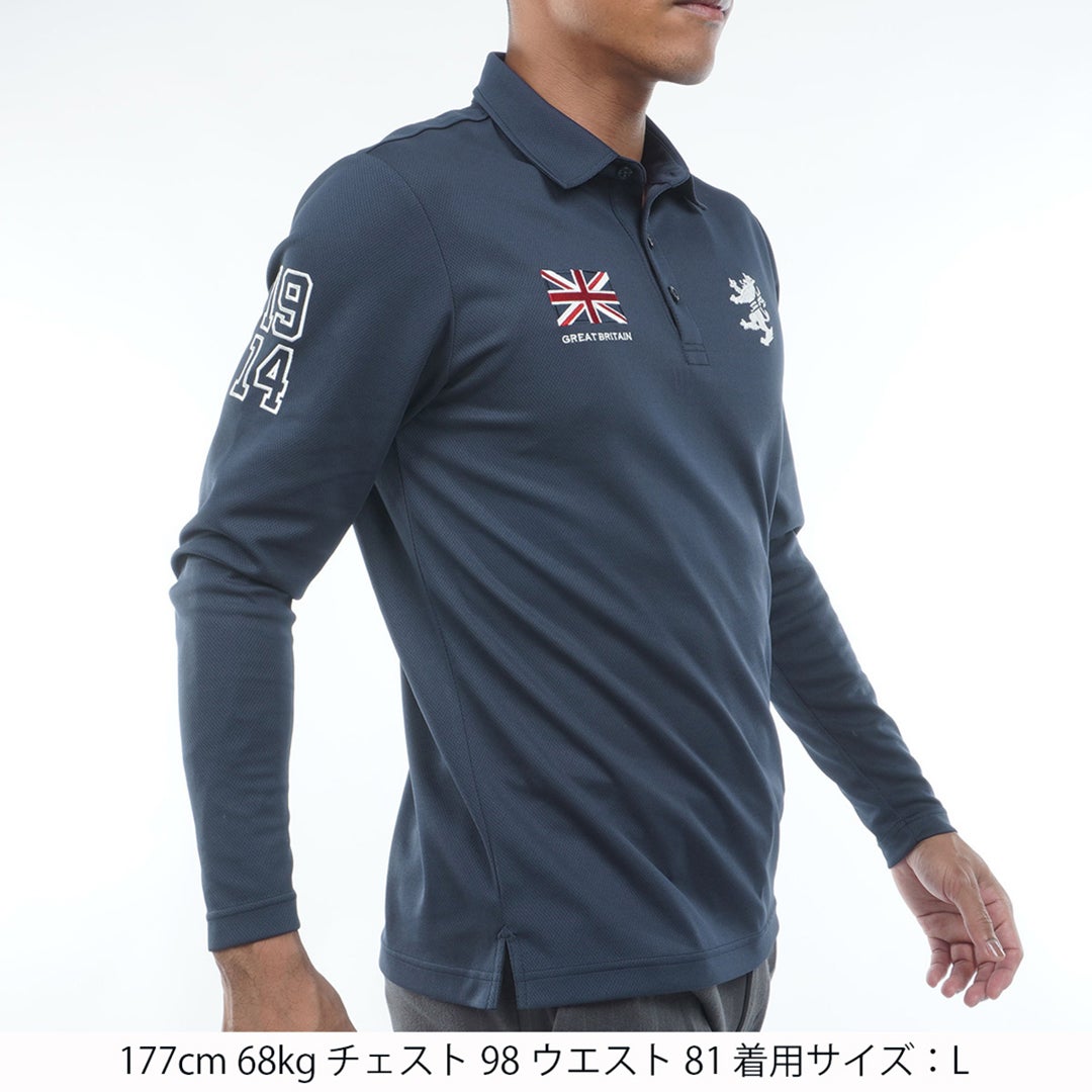 [アドミラル ゴルフ] Admiral GOLF メンズ フラッグ 長袖シャツ ADMA661 ネイビー　詳細1