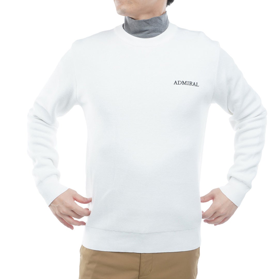 [アドミラル ゴルフ]Admiral GOLF メンズ バックロゴ クルーネックセーター ADMA667 オフホワイト　詳細