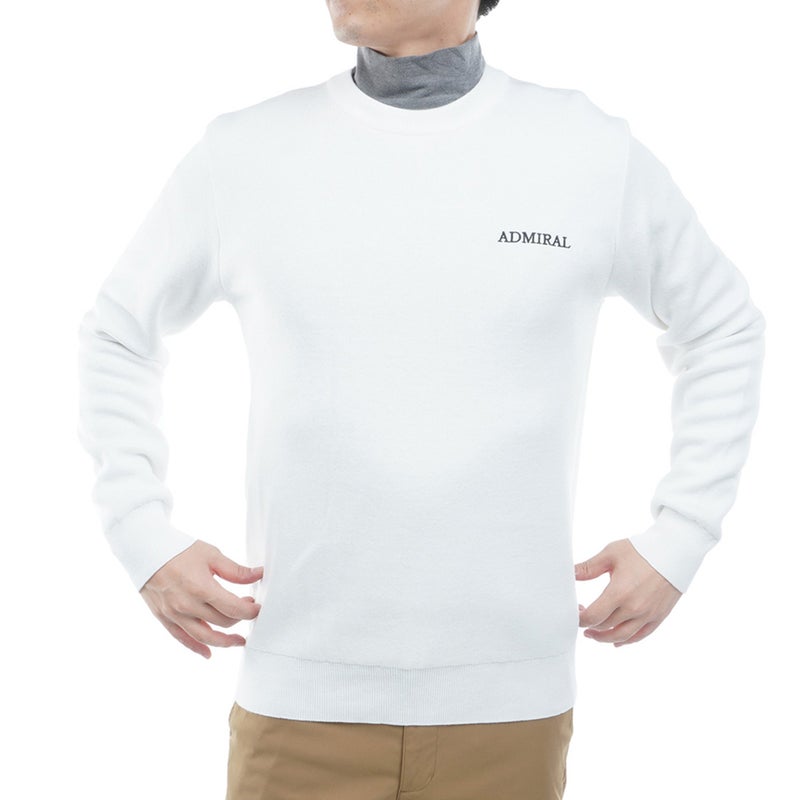 [アドミラル ゴルフ]Admiral GOLF メンズ バックロゴ クルーネックセーター ADMA667 オフホワイト　詳細