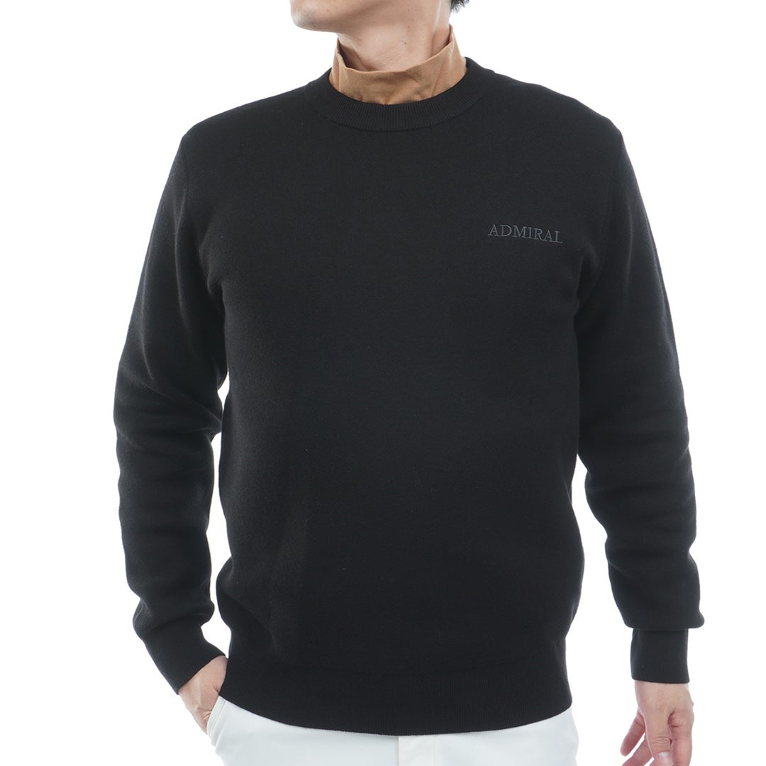 [アドミラル ゴルフ]Admiral GOLF メンズ バックロゴ クルーネックセーター ADMA667 ブラック　詳細