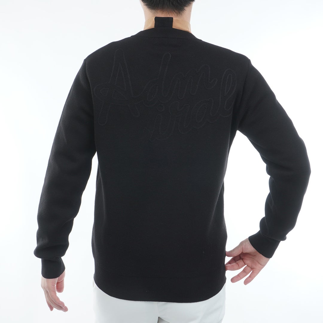 [アドミラル ゴルフ]Admiral GOLF メンズ バックロゴ クルーネックセーター ADMA667 ブラック　詳細2