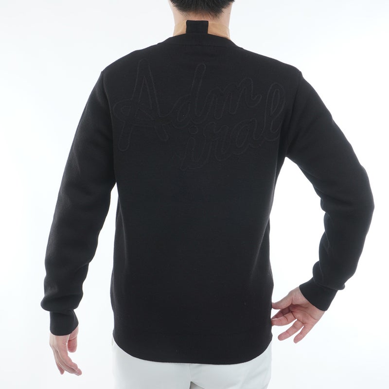 [アドミラル ゴルフ]Admiral GOLF メンズ バックロゴ クルーネックセーター ADMA667 ブラック　詳細2