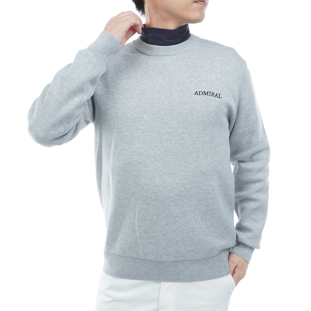 [アドミラル ゴルフ]Admiral GOLF メンズ バックロゴ クルーネックセーター ADMA667 グレー　詳細