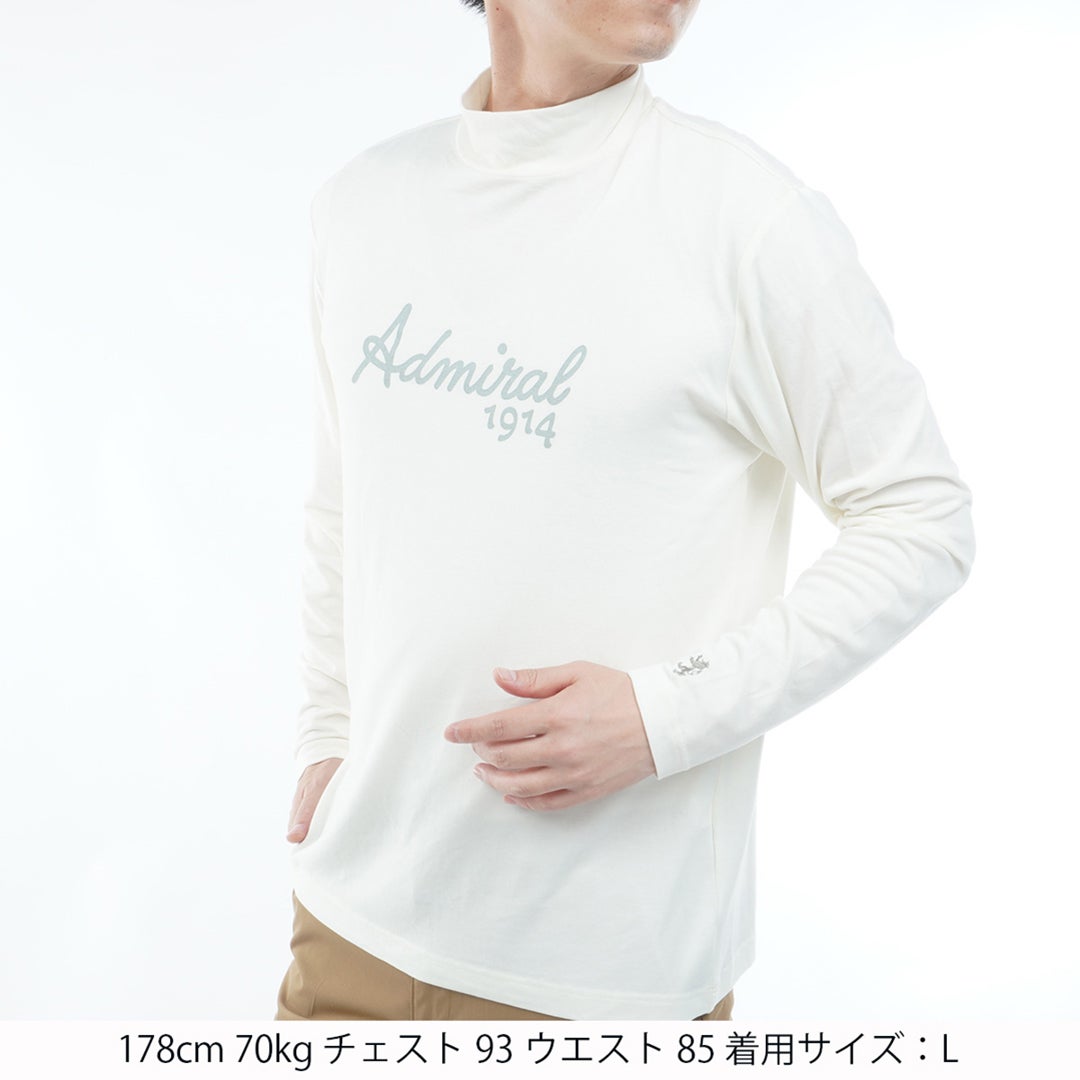 [アドミラル ゴルフ] Admiral GOLF メンズ スエード起毛 ハイネックシャツ ADMA670 オフホワイト　詳細1