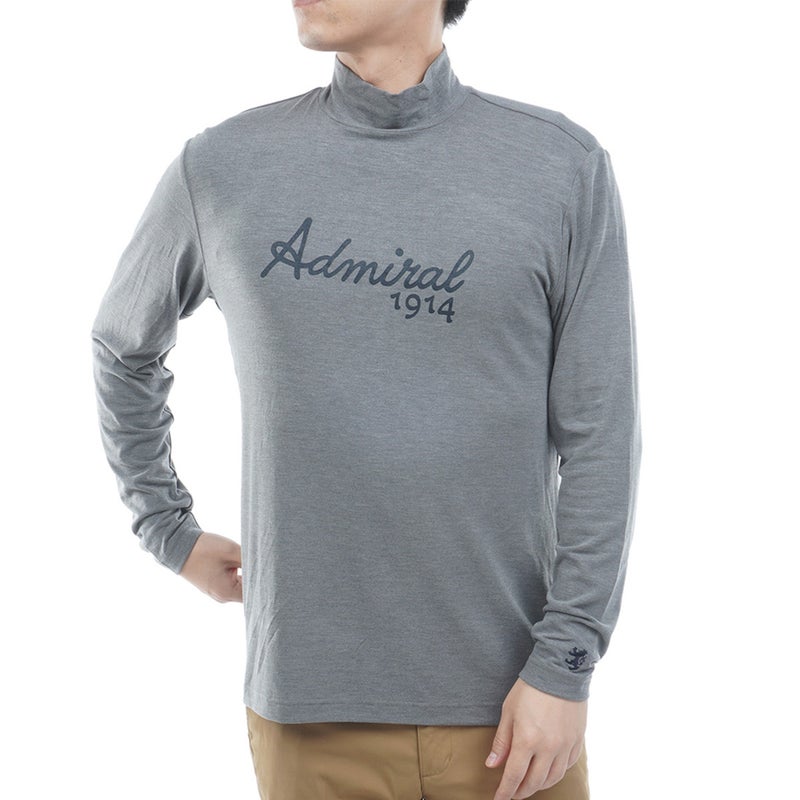 [アドミラル ゴルフ] Admiral GOLF メンズ スエード起毛 ハイネックシャツ ADMA670 グレー　詳細