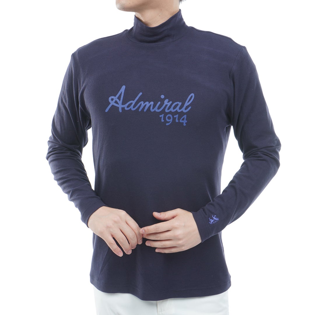 [アドミラル ゴルフ] Admiral GOLF メンズ スエード起毛 ハイネックシャツ ADMA670 ネイビー　詳細