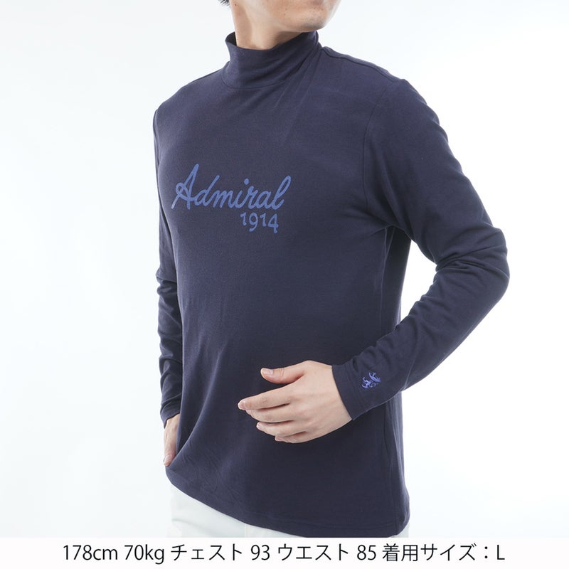 [アドミラル ゴルフ] Admiral GOLF メンズ スエード起毛 ハイネックシャツ ADMA670 ネイビー　詳細1