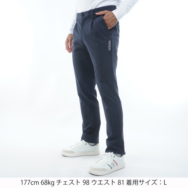  [アドミラル ゴルフ]メンズ ストライプ ワンタック ストレートパンツ　ADMA672　ネイビー　詳細3