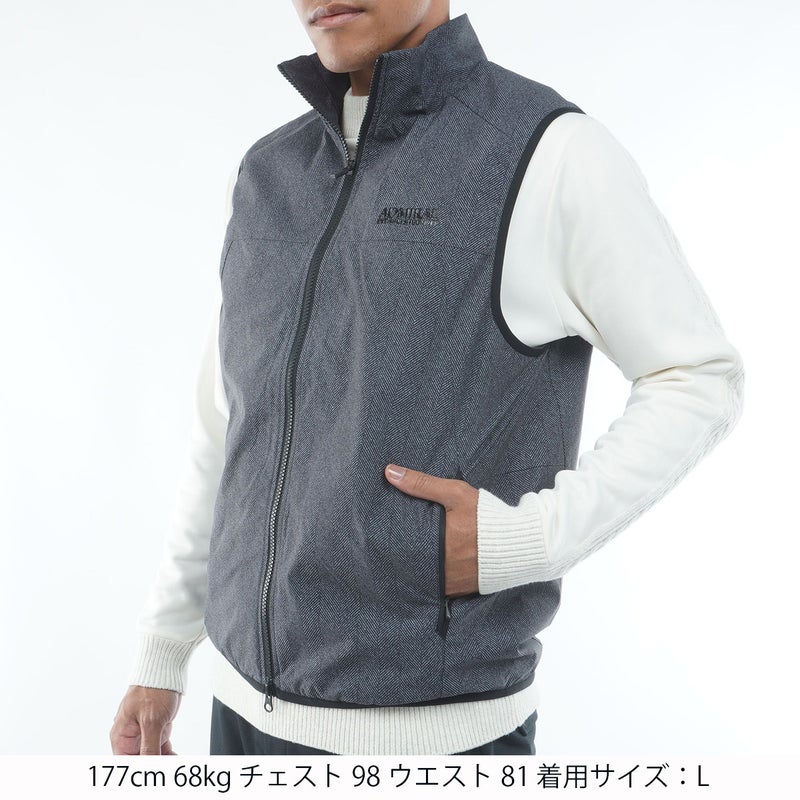 [アドミラル ゴルフ]　Admiral GOLF　メンズ エアポカ パフォーマンス中綿ベスト　ブラック　詳細1
