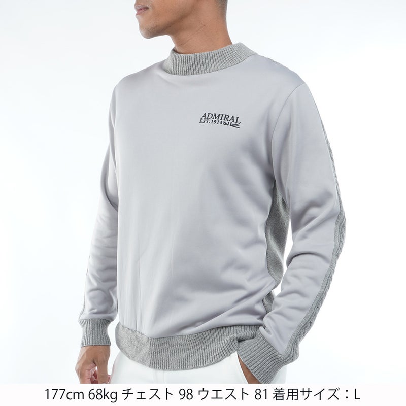  [アドミラル ゴルフ]　Admiral GOLF　メンズ ハイブリッド モックネック ニットスウェット  ADMA675 グレー　詳細1
